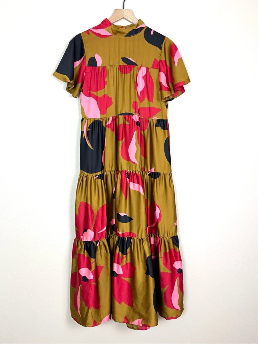 Anthropologie Corey Lynn Calter Gianna Tiered Floral Maxi Dress Small Petite - Picture 3 of 11